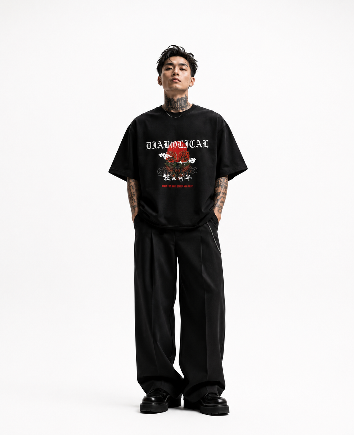 BLACK OVERSIZED BOXY FIT  TEE