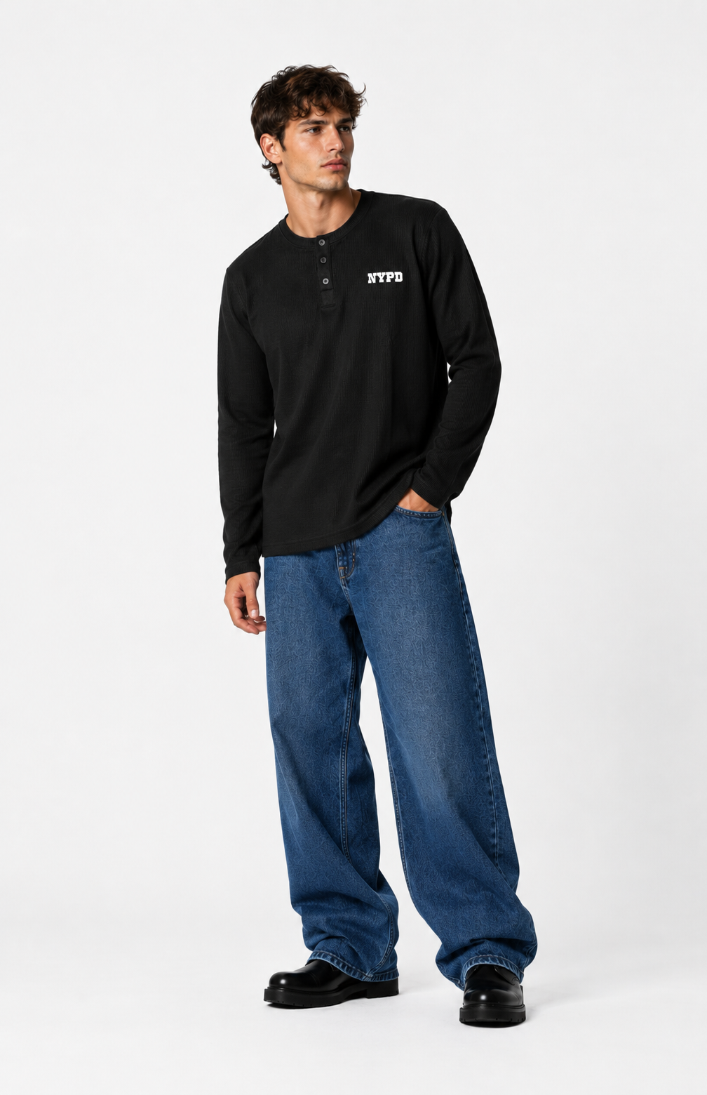 NYPD WAFFLE KNIT TEE