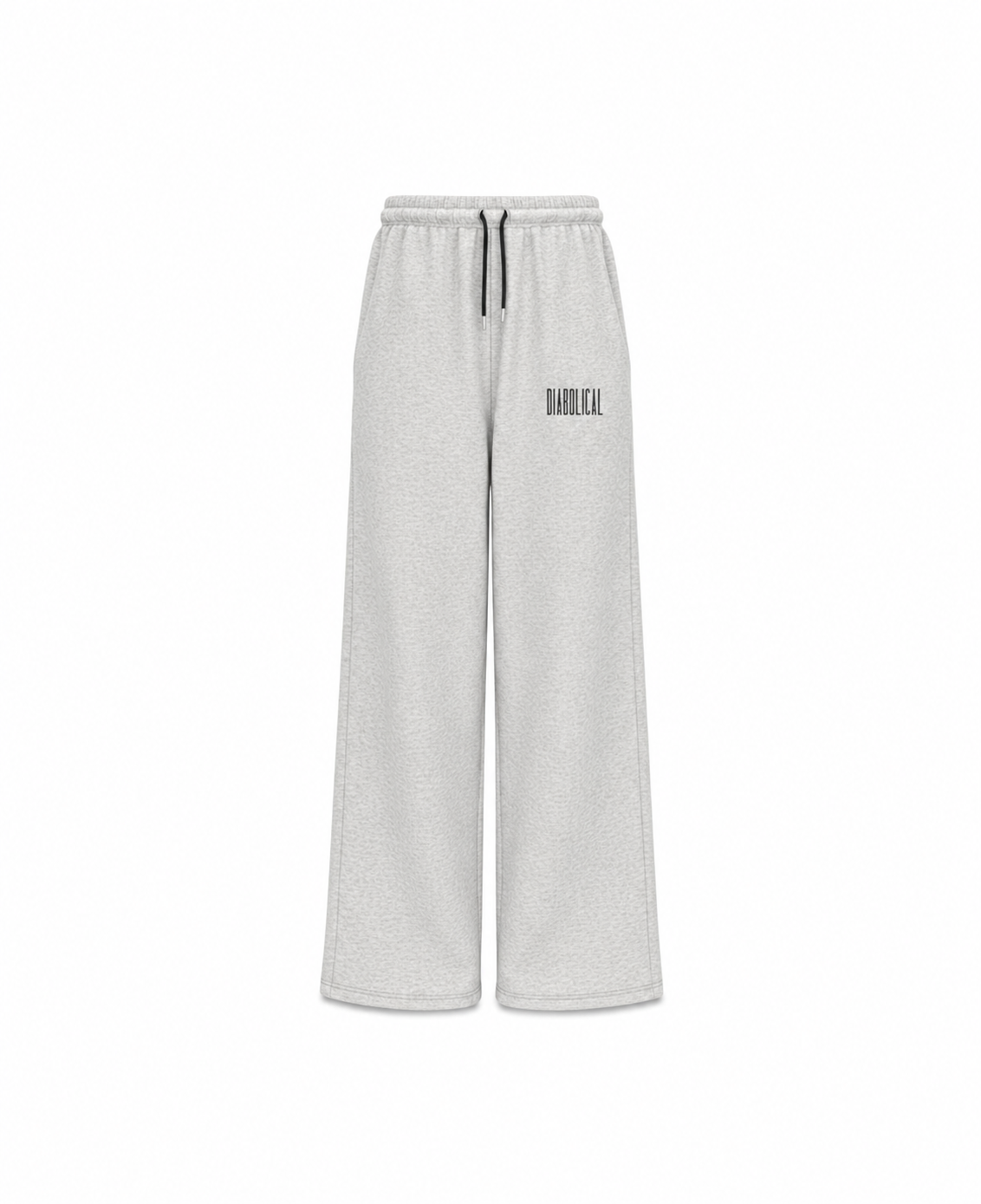 Gray sweatpants with a brand logo on a white background