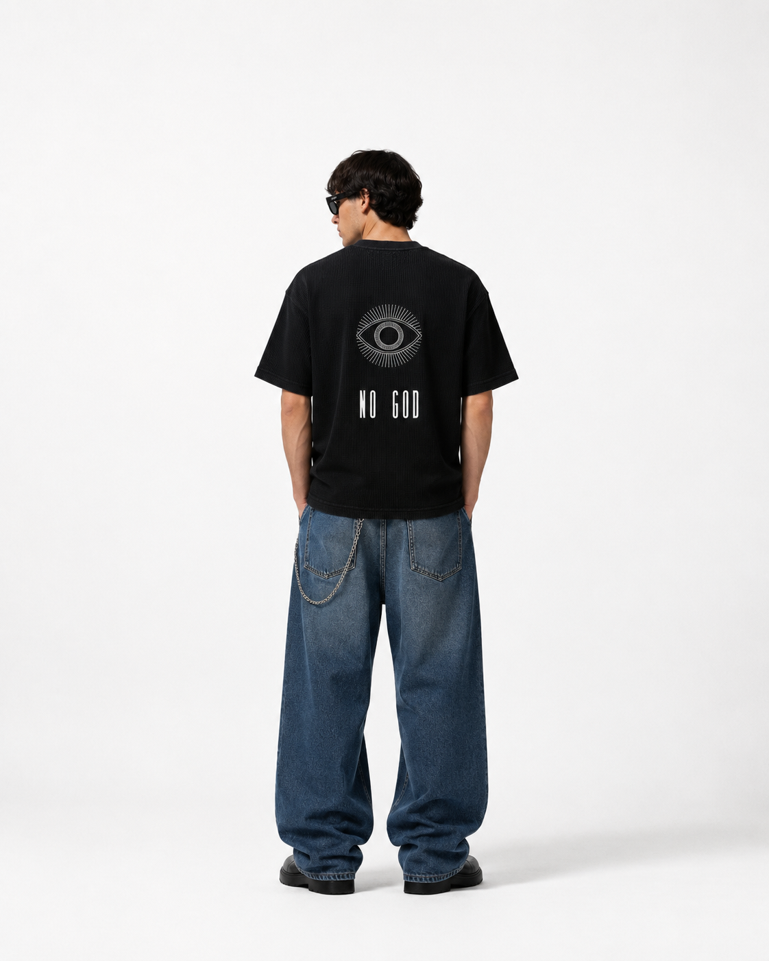 NO GOD Waffle Knit Tee