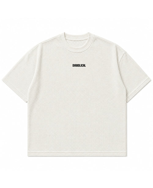 Off-white waffle boxy fit Front Design
