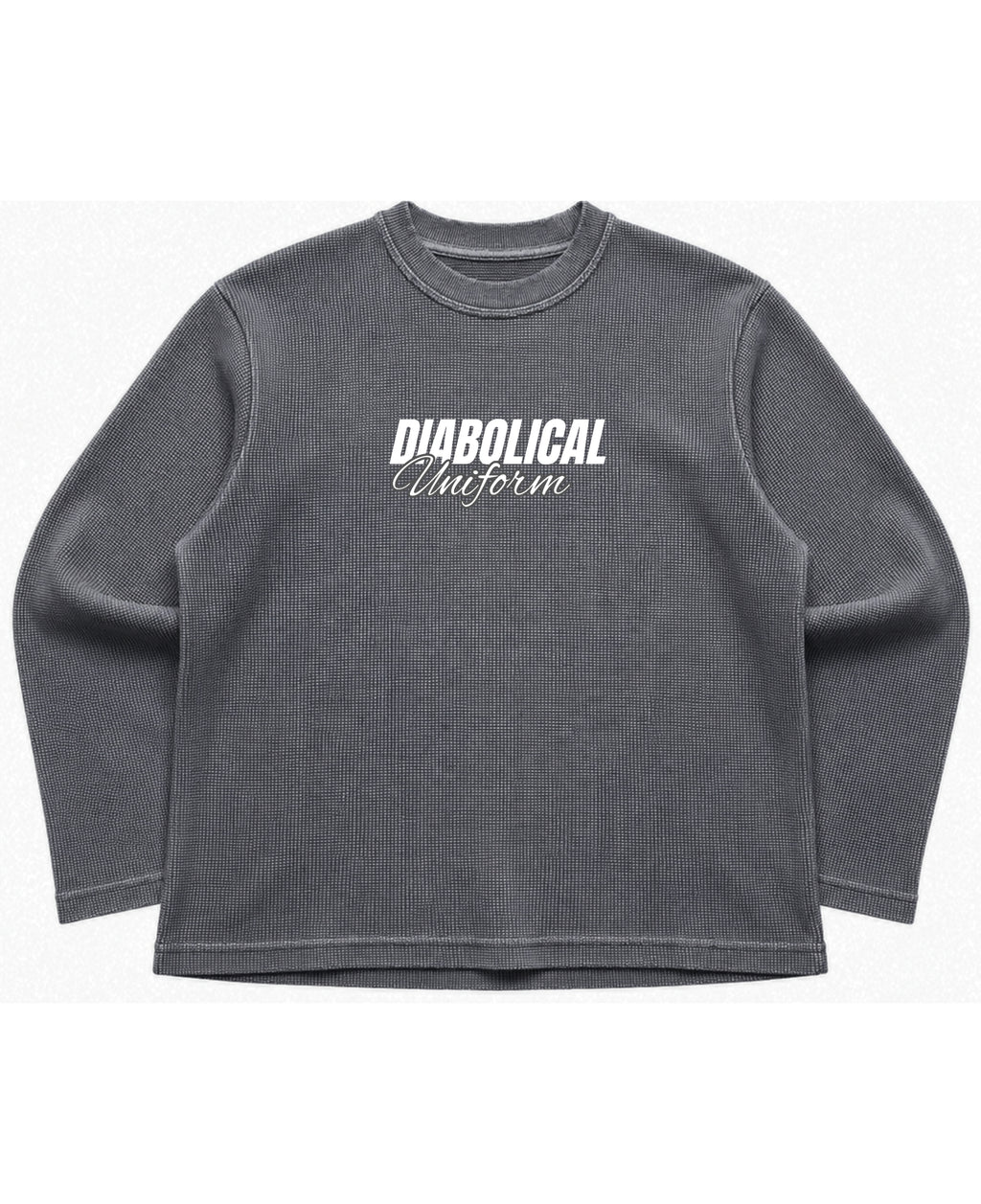 Acidwash waffle knit oversized full-sleeve Front Design