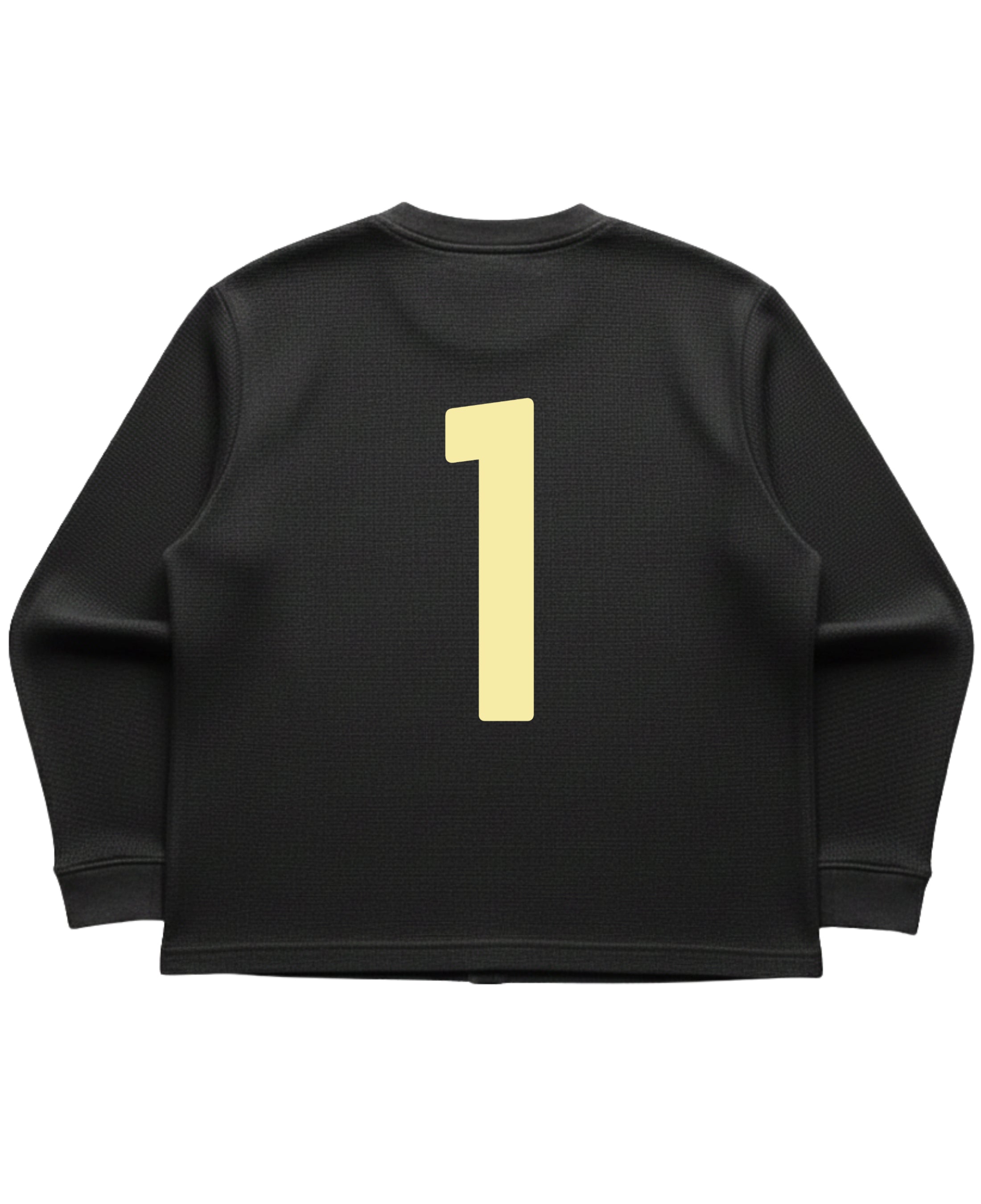 Black waffle knit oversized full-sleeve Back Design