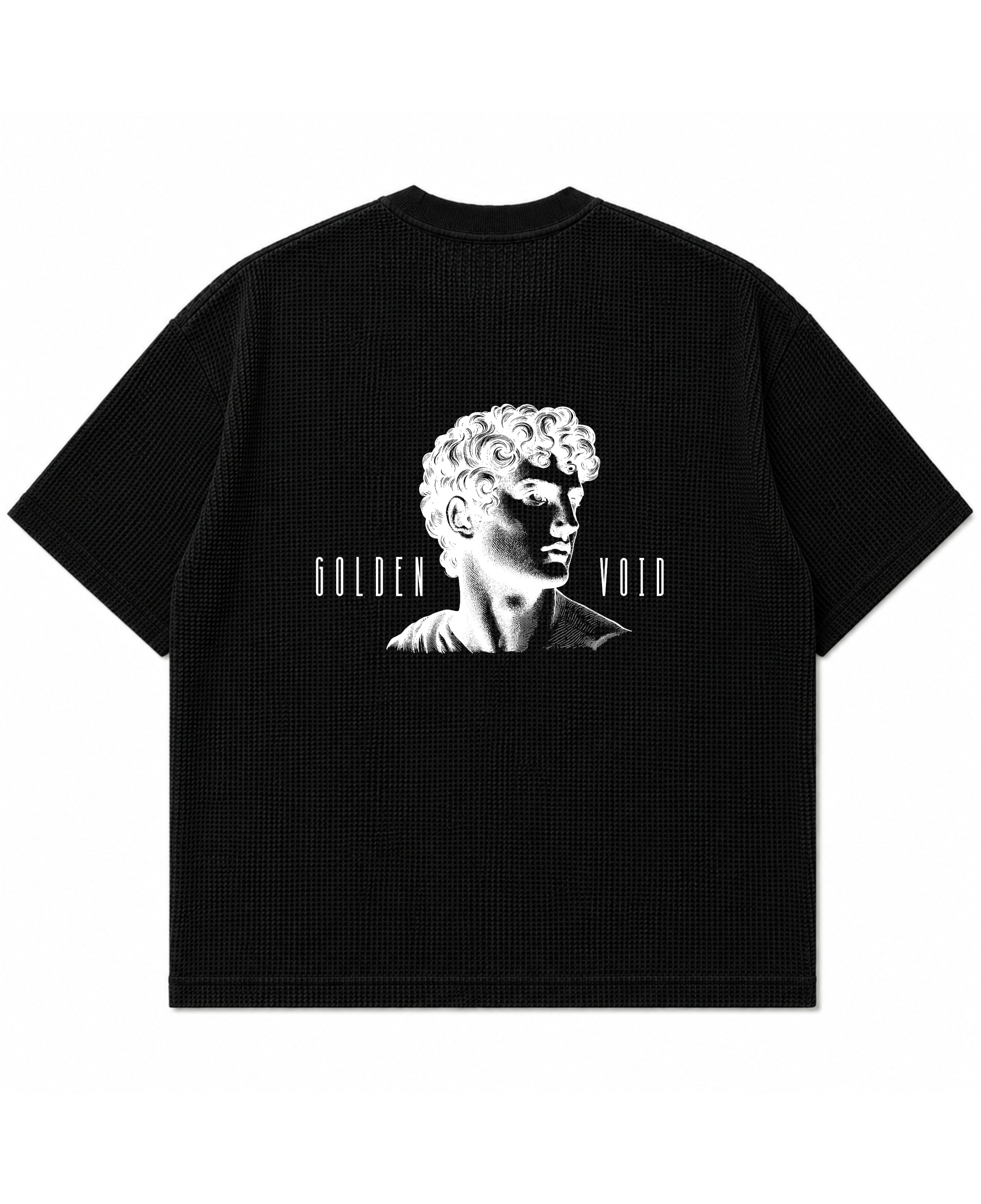 Black waffle boxy fit Back Design