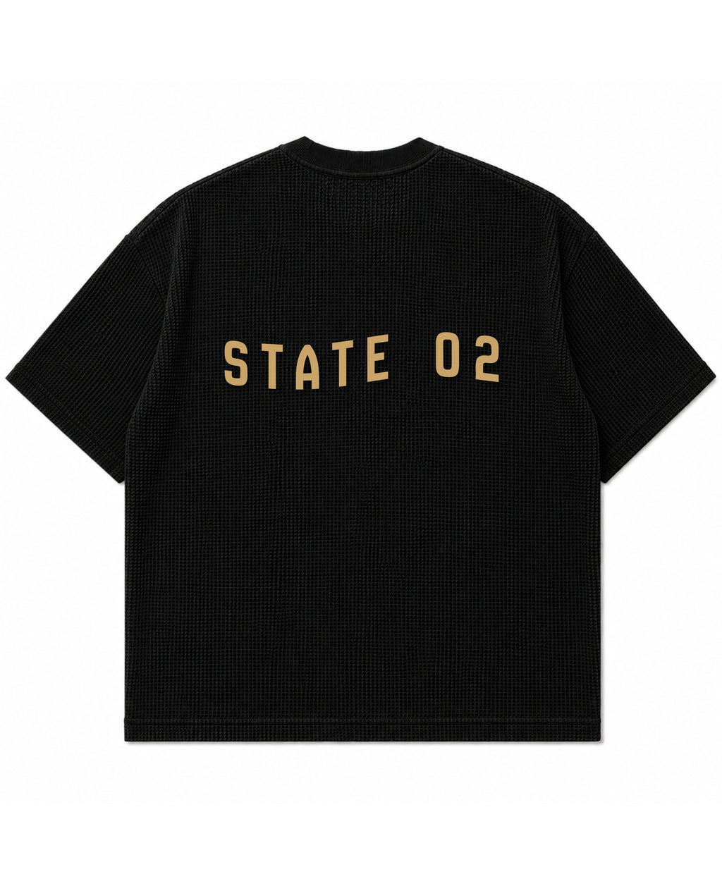 Black waffle boxy fit Back Design