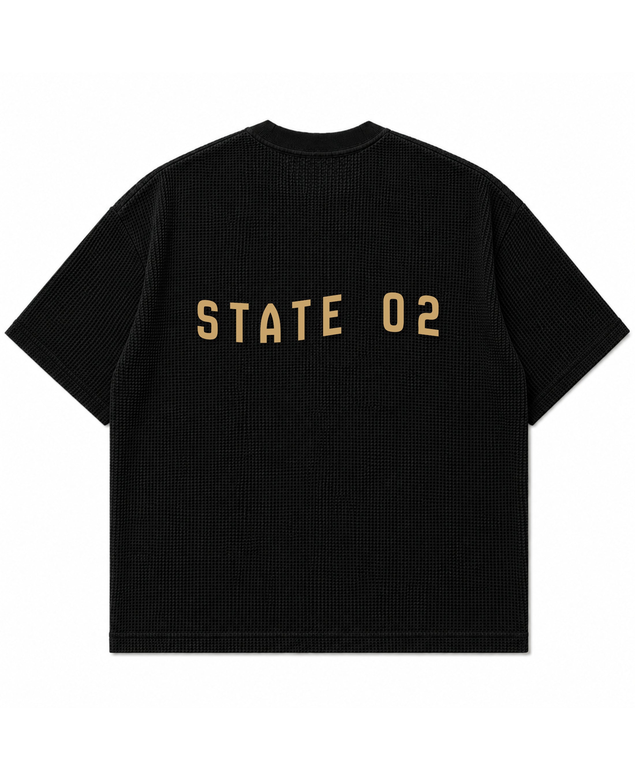 Black waffle boxy fit Back Design