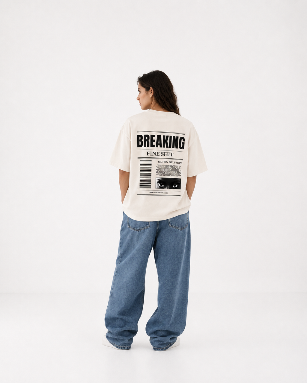 BREAKING OFF WHITE OVERSIZED TEE